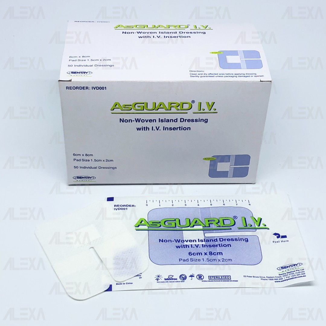 ASGUARD® I.V. NON-WOVEN ISLAND DRESSING WITH IV INSERTION