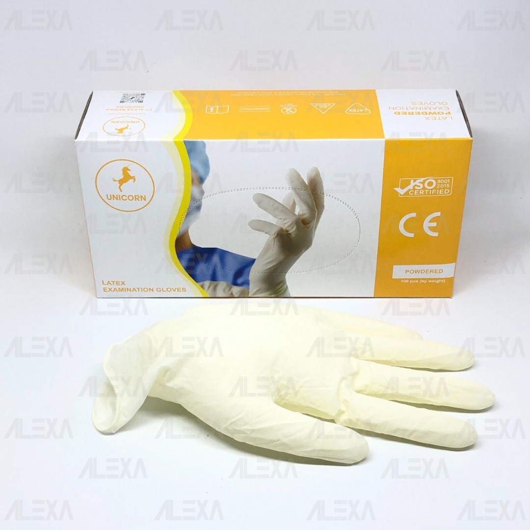 UNICORN Latex Examination Gloves (Powdered)