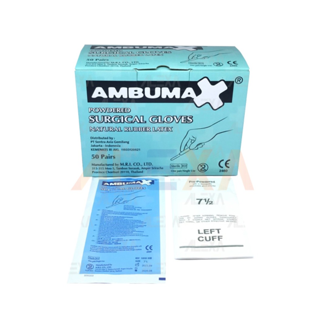 AMBUMAX Surgical Gloves Natural Rubber Latex (Powdered, Sterile)
